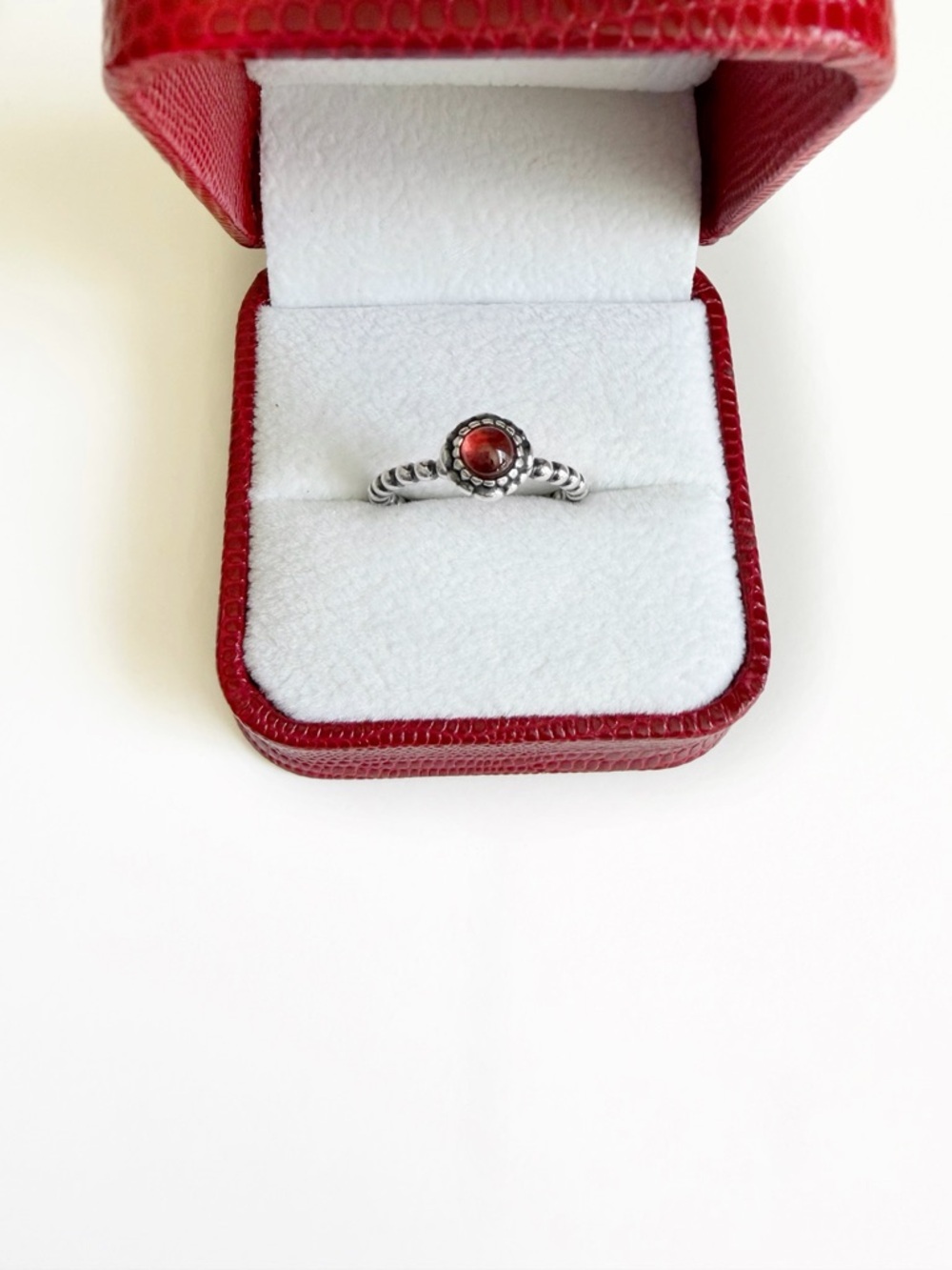 Pandora Birthday Blooms Ring | January Garnet Stone